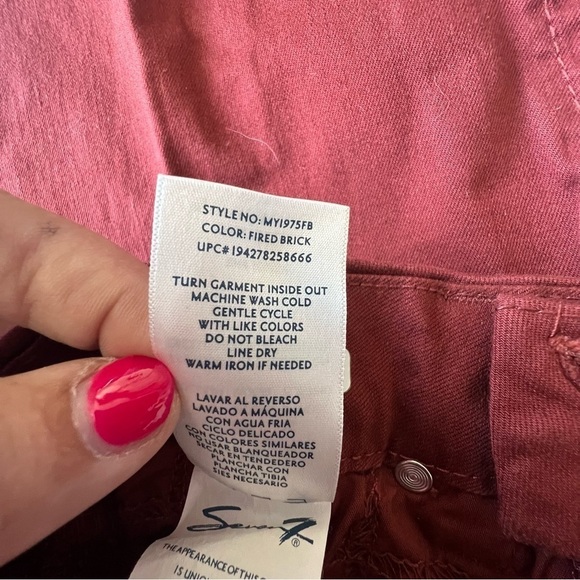 Seven 7 Tummy Less High Rise Skinny Jeans, Fired Brick Red Burnt size 14 - Picture 8 of 16